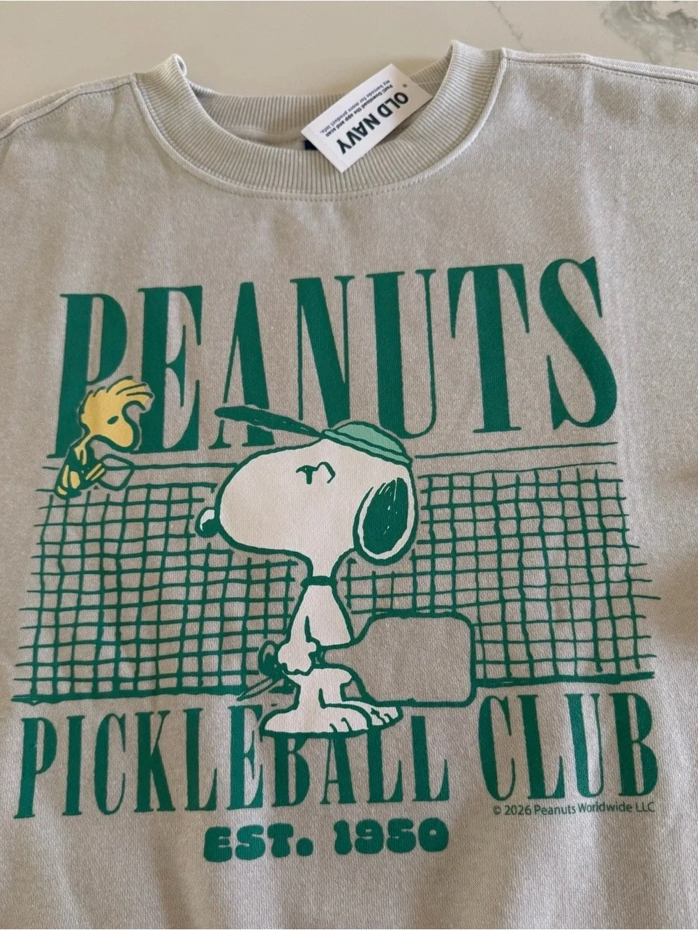 Girls’ Oversized Snoopy Sweatshirt Size 8 NWT